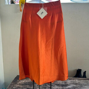 Orange midi skirt NWT